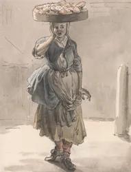 London Cries- A Girl with a Basket on Her Head (Lights for the Cats, Liver for the Dogs)