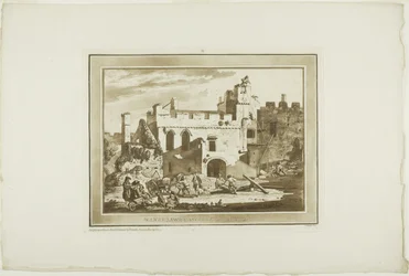 Manerbawr Castle, from Twelve Views in Aquatinta from Drawings taken on the Spot in South Wales