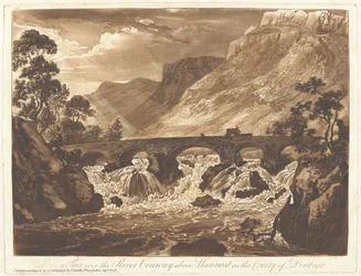 Pont-y-Pair over the River Conway above Llanrwst in the County of Denbigh