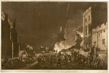 Windsor Castle from the Lower Court on the Fifth of November—Fireworks