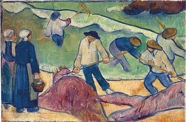 Small Landscape with Seaweed Fishermen
