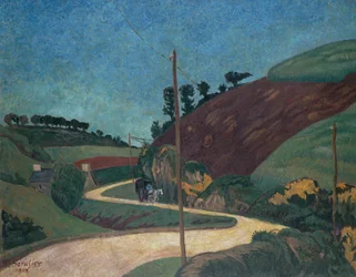 The Stagecoach Road in the Country with a Cart