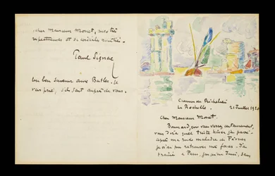 Autograph letter to Claude Monet, 21 July 1920