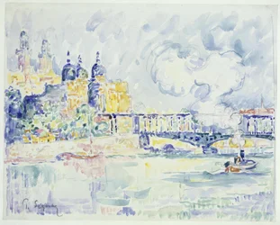 The Seine with the Trocadéro and Pont de Passy in Paris