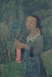 Girl with a Pink Stocking