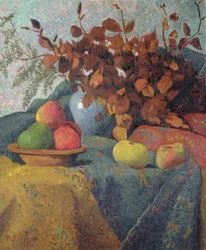 Still Life of Apples and Autumn Leaves, 1910