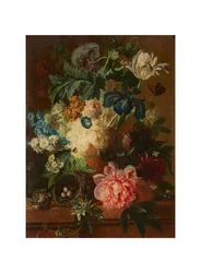 Still Life of Spring Flowers in a Footed Urn