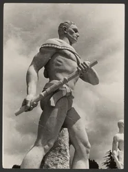 Modern Sculpture in a Sports Field