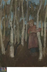 Girl in a Birch Forest