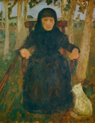 Seated Old Woman with Cat
