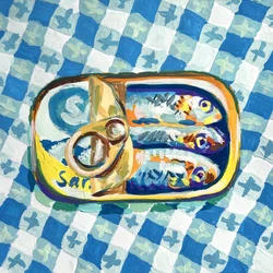 Sardines On Blue Checkers