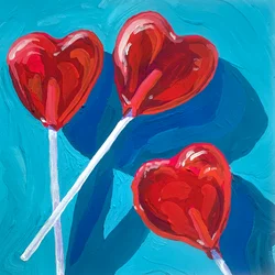 Sweet Red Heart Lollipops