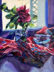 Vibrant Rose Window Still Life