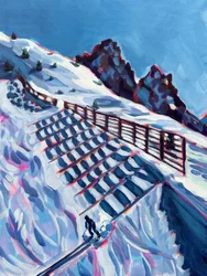 Winter Mountain Ski Run