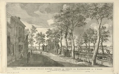 View of the Southwest Inner Canal (South Wall) in The Hague (Eight Views in The Hague)