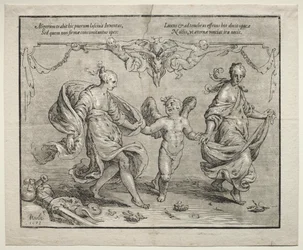 Cupid Dancing with Two Allegorical Women