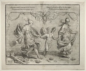 Cupid Dancing with Two Allegorical Women, 1612