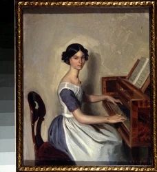 Portrait of Nadezhda Zhdanovich at the Harpsichord