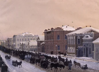 Tomsk, Magistratskaya Street during the Shrovetide in 1897