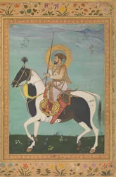 Shah Jahan on Horseback, Folio from the Shah Jahan Album