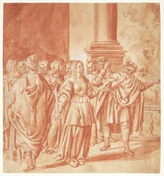 Saint Surrounded by Angels, Preliminary Work for Altarpiece