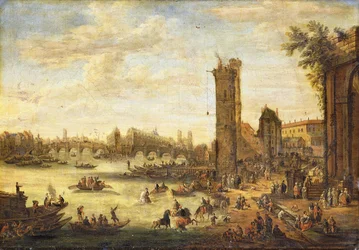 A View of Paris Looking Toward the Ile de la Cite and the Pont Neuf