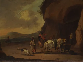 Horsemen Halted on a Mountain Pass