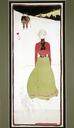 Lady Golfer in Period Dress