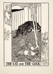 The Cat and the Cock, from A Hundred Fables of Aesop, published 1903