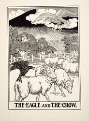 The Eagle and the Crow, from A Hundred Fables of Aesop, published 1903