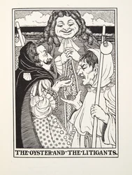 The Oyster and the Litigants, from Fontaine Fables, pub. 1905