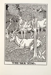 The Sick Stag, from Fontaine Fables, pub. 1905