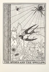 The Spider and the Swallow, from Fontaine Fables, pub. 1905