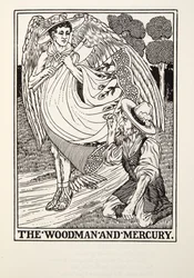 The Woodman and Mercury, from Fontaine Fables, pub. 1905