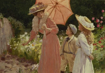 A Lady with a Parasol Showing How to Make a Strawberry Barrel