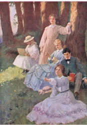 Jo Pointed, and Laurie Set Up to Examine, from Little Women