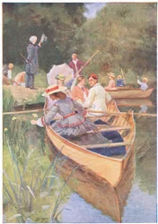 Laurie and Jo rowed one boat, from Little Women published by Associated Newspapers Limited, c.1940