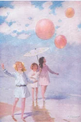 Paddling in the sunshine, illustration from My Magazine