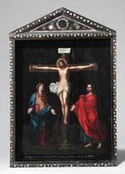A Christian Lacquer Shrine (Seigan), Painting 18th Century