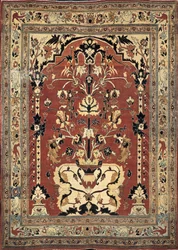 Close-up of a Tabriz Haji Jalili carpet, Iran