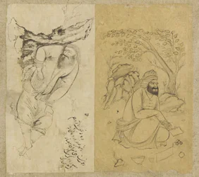 Resting man, Isfahan, Safavid dynasty, 1639