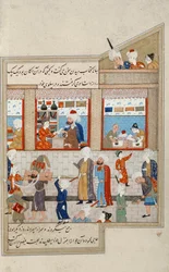 Scene with Hosein Ibn Baikara of the Timurids, Miniature, Persia 16th Century