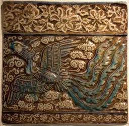Simurgh - Azulejos - Faience of Kashan, Persia, Ilkhanid Period, Early 14th Century
