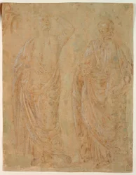 Two Standing Draped Male Figures