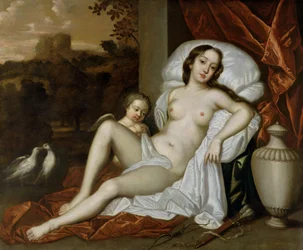 Portrait of Nell Gwynne (1650-87) as Venus, with Her Son, Charles Beauclerk (1670-1726), as Cupid