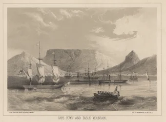 Cape Town and Table Mountain, Litho by Sarony and Co.