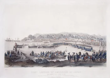 First Landing of Americans in Japan at Gore-Hama July 14th 1853