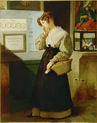 Girl in Front of a Lottery Shop