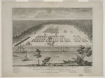 A View of Savannah as it stood on the 29th March 1734, engraved by P. Fourdrinier, London, c.1735