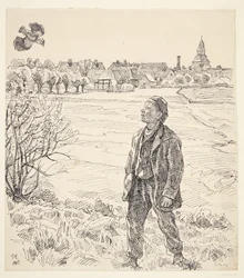 The Boy and the Lapwing. Faaborg with the Church in the Background